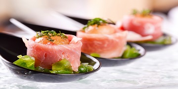 Seafood canapes catering